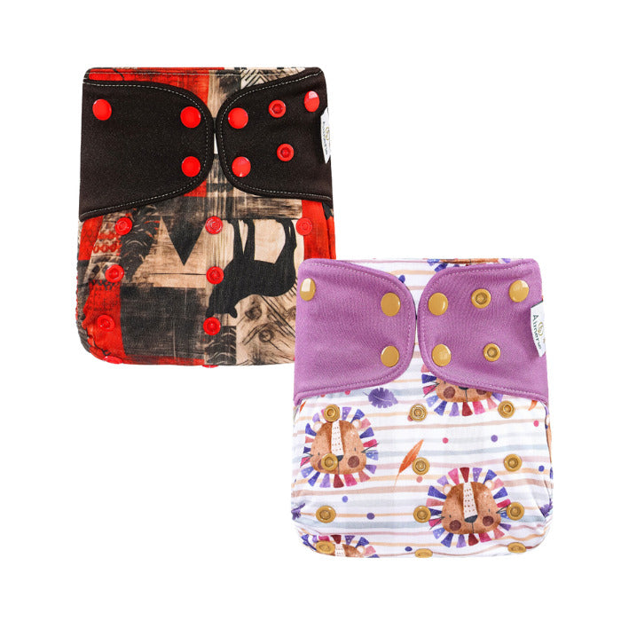 Aimerie Special Cloth Diaper with Newborn Charcoal Insert - Fearless and Lion Tribe