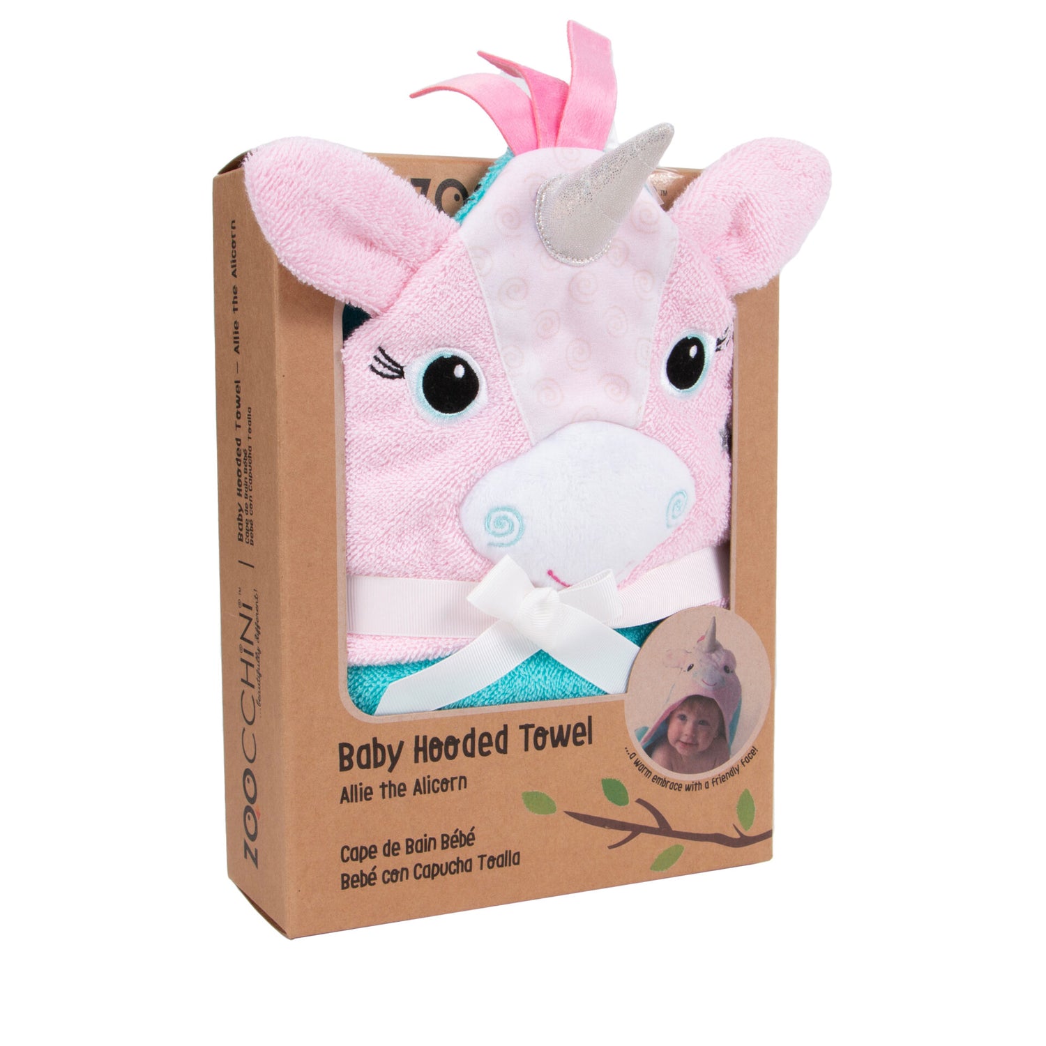 Zoocchini Baby Hooded Towel - Allie the Unicorn