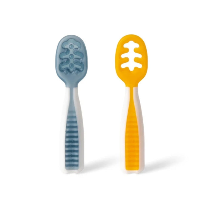 Numnum Baby Self-Feeding Prespoons GOOtensils (Set of 2) - Blue and Orange