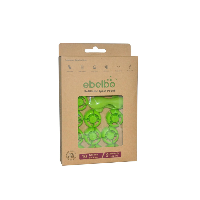 Ebelbo Baby Food Pouch (10 bags + 10 caps + 2 spoons)