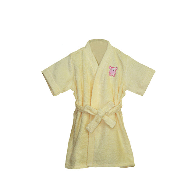Baby Martel Baby Bath Robe - Soft Maize/Cow