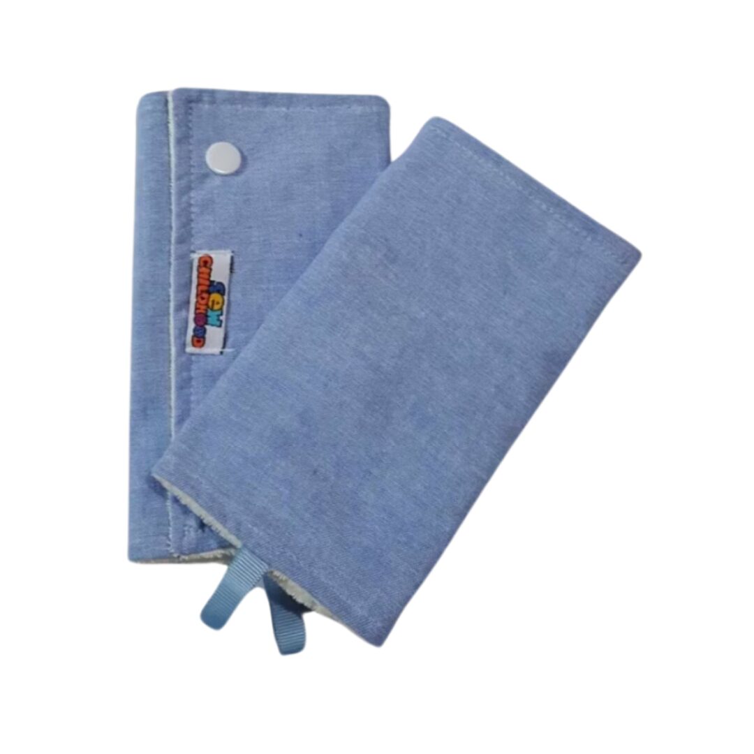 Sew Childhood Carrier Suck Pads Aka Drool Pads - Baby Blue Chambray