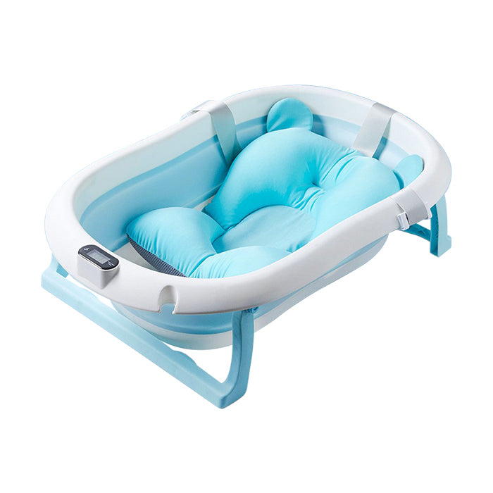 Babybee Collapsible Baby Bathtub with Thermometer - Blue
