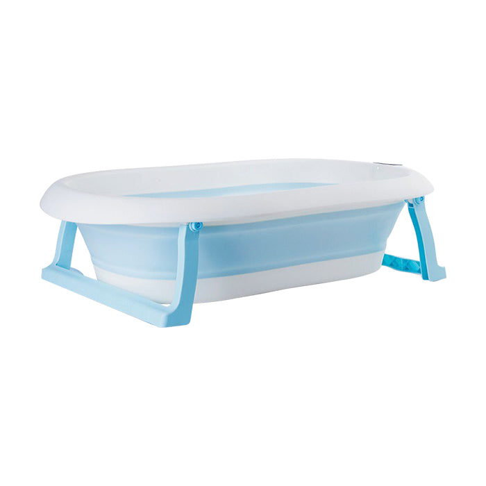 Babybee Collapsible Baby Bathtub with Thermometer - Blue