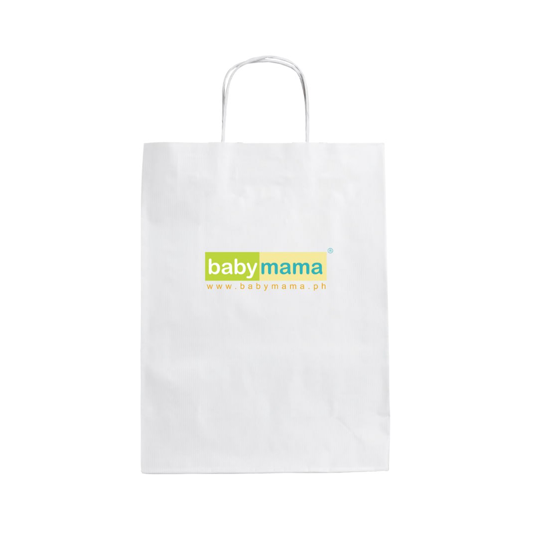 Babymama White Paper Bag with Card and Ribbon