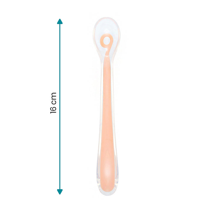 Babymoov 1st age silicone spoon - Peach