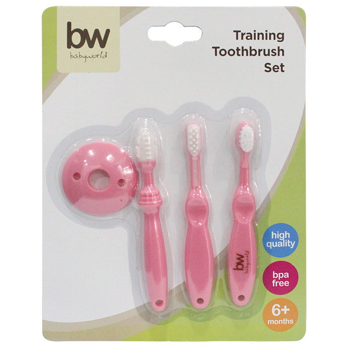 Babyworld Training Toothbrush Set - Pink
