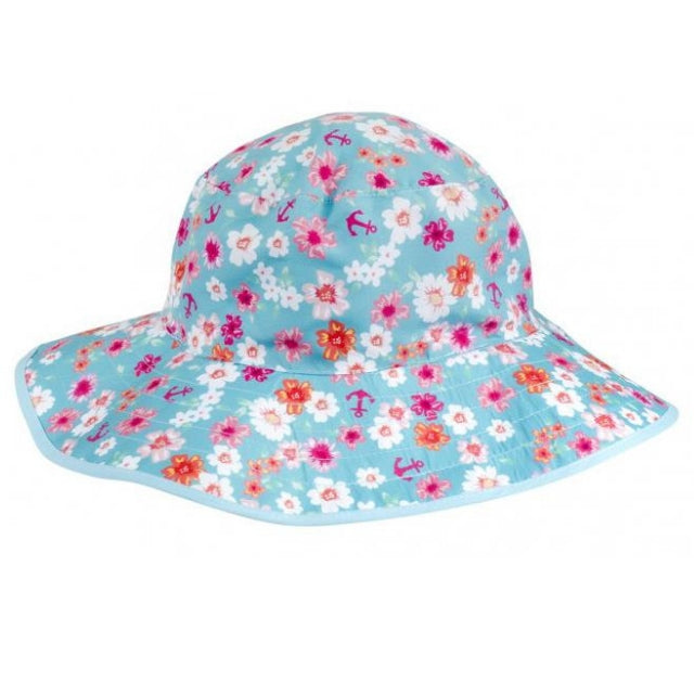 Banz Baby Hat Reversible - Aqua Floral