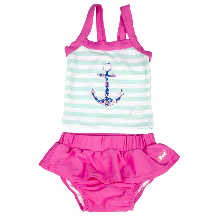 Banz Girls Two-Piece Tank Swimsuit Set - Anchor