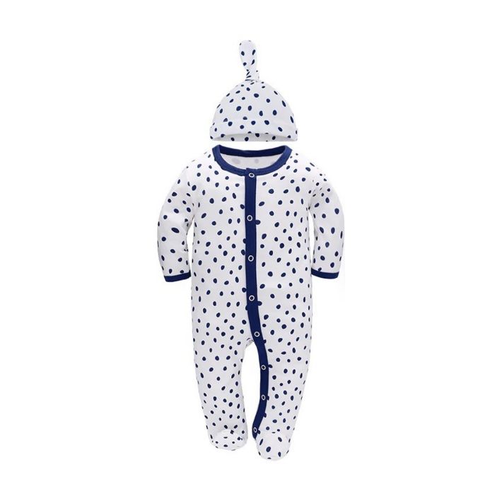 Bao Bei PH Coby Frogsuit + Matching Hat Set - Blue Polka - Small
