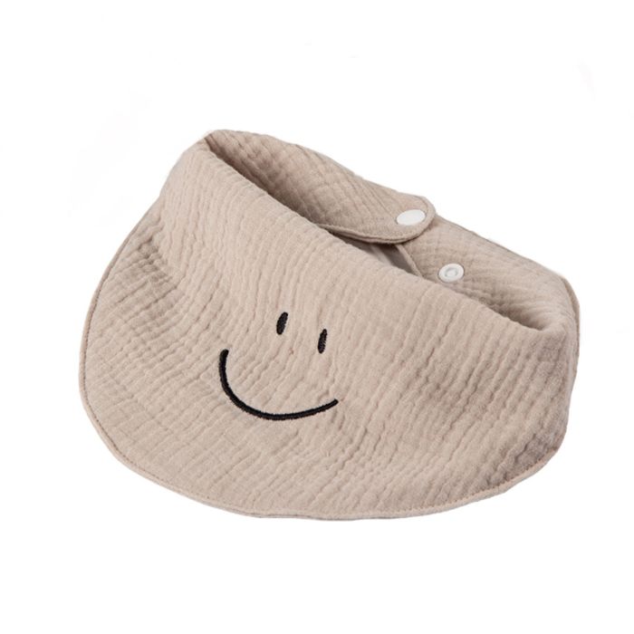 Bao Bei PH Xavier Bandana Bib - Smiley Face, Peanut
