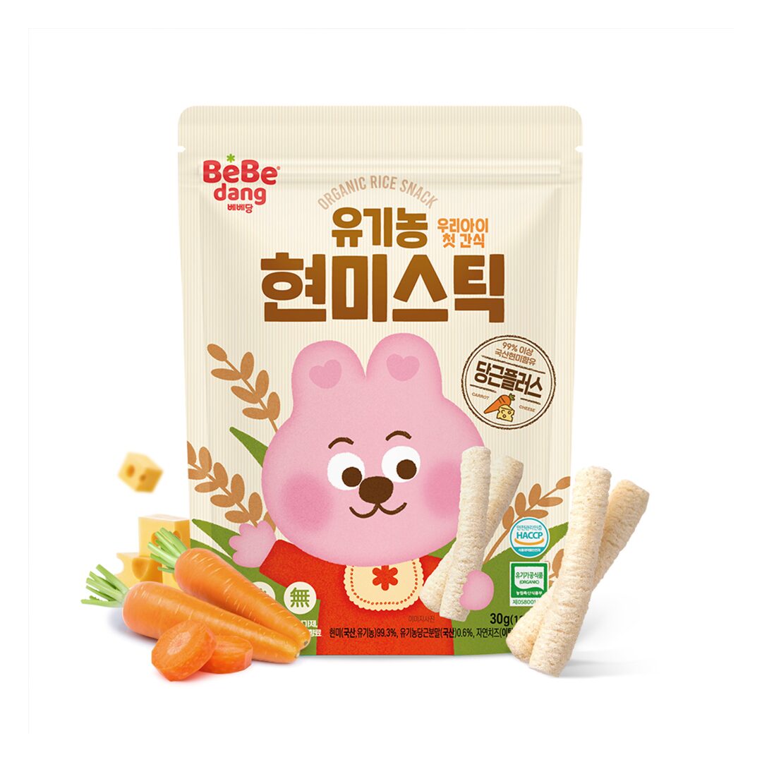 Bebedang Organic Brown Rice Stick - Carrot and Cheese