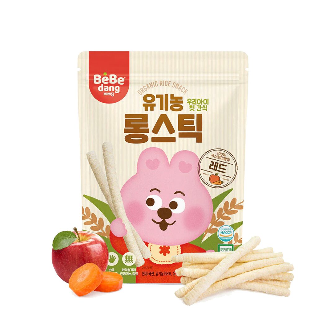 Bebedang Organic Brown Rice Stick - Red Apple and Carrot