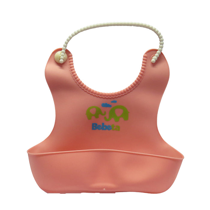 Bebeta Bib Silicone Elephant Print - Pink