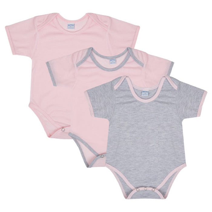 BestCare Daily Onesie (3 Pieces) - Pink + Gray