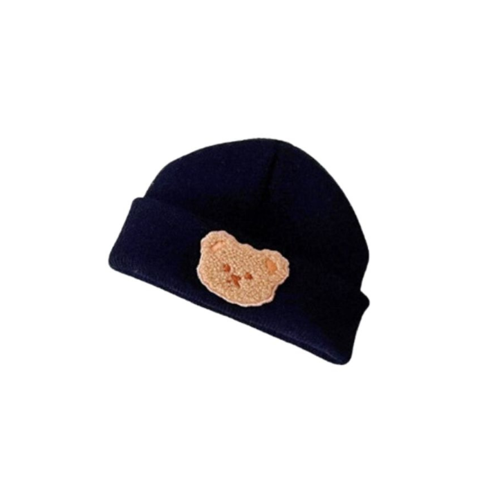 Blooming Wisdom Bear Beanie - Black