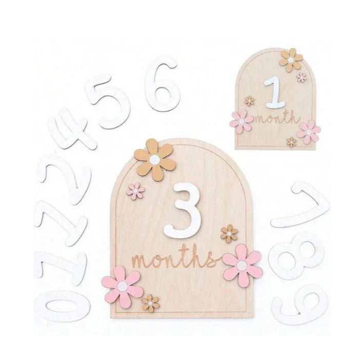 Blooming Wisdom Wooden Floral Milestone Set