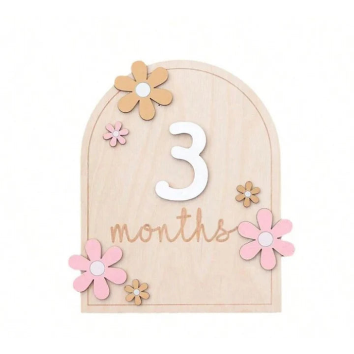 Blooming Wisdom Wooden Floral Milestone Set