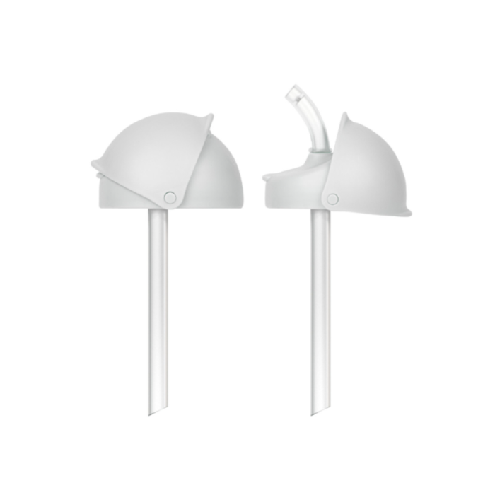 Boon Nursh Silicone Straw Conversion Top 2-Pack - Clear and Gray