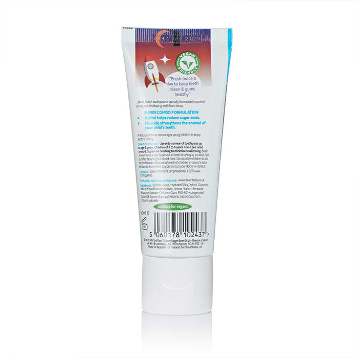 Brush-Baby Kids Natural Toothpaste 50ml - Blueberry Rocket