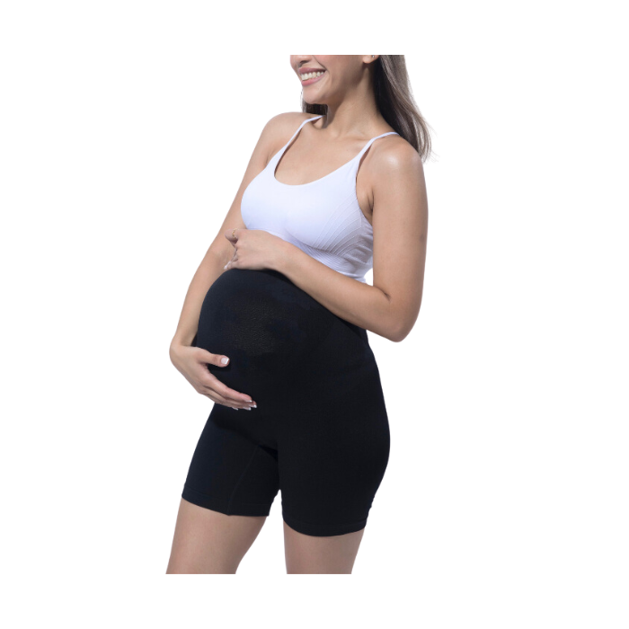 Carry-on Baby Maternity Lift and Support Biker Shorts Black