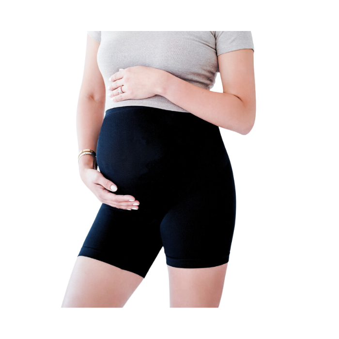 Carry-on Baby Maternity Lift and Support Biker Shorts Black