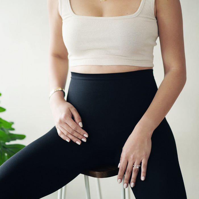 Carry-on Baby Postpartum Tummy Control Leggings Black