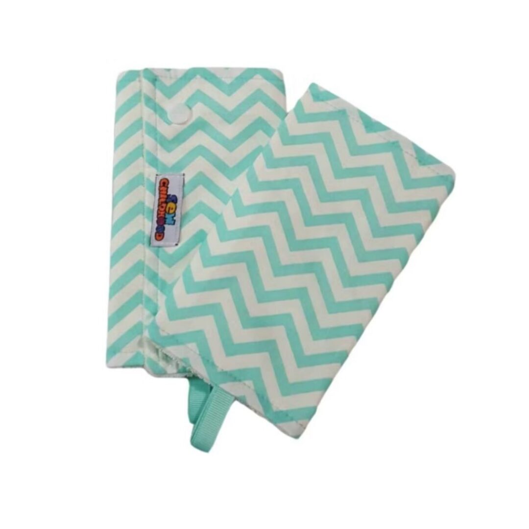 Sew Childhood Carrier Suck Pads Aka Drool Pads - Sky Mini Chevron