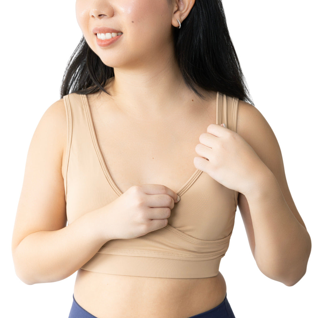 Elation Nursing and Hands-free Pumping Bra - Caramel