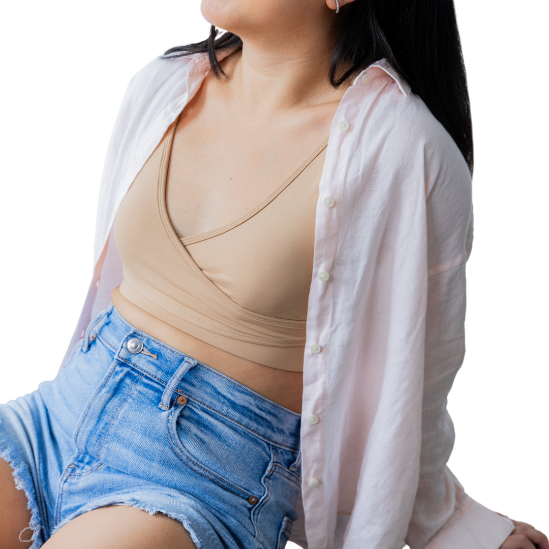Elation Nursing and Hands-free Pumping Bra - Caramel