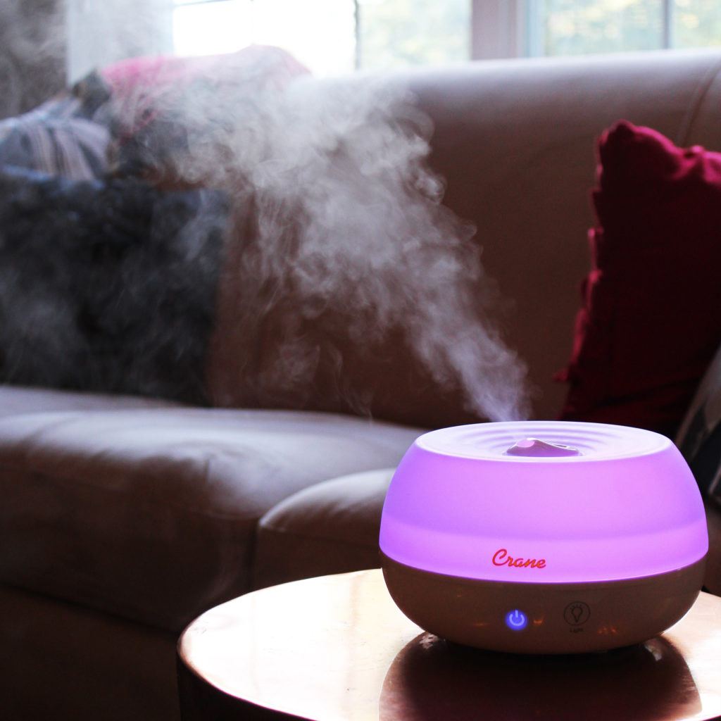 Crane 2-in-1 Personal Cool Mist Humidifier with Aroma Diffuser (Essential Oil Compatible) - White
