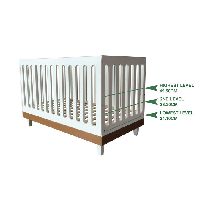 Cuddlebug Madison 3-in-1 Convertible Crib White/Coffee