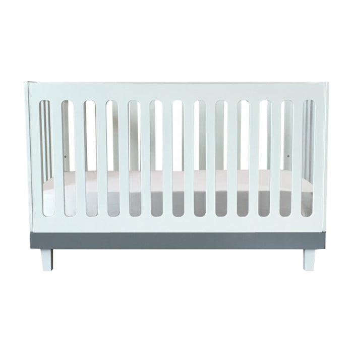 Cuddlebug Madison 3-in-1 Convertible Crib - White/Gray