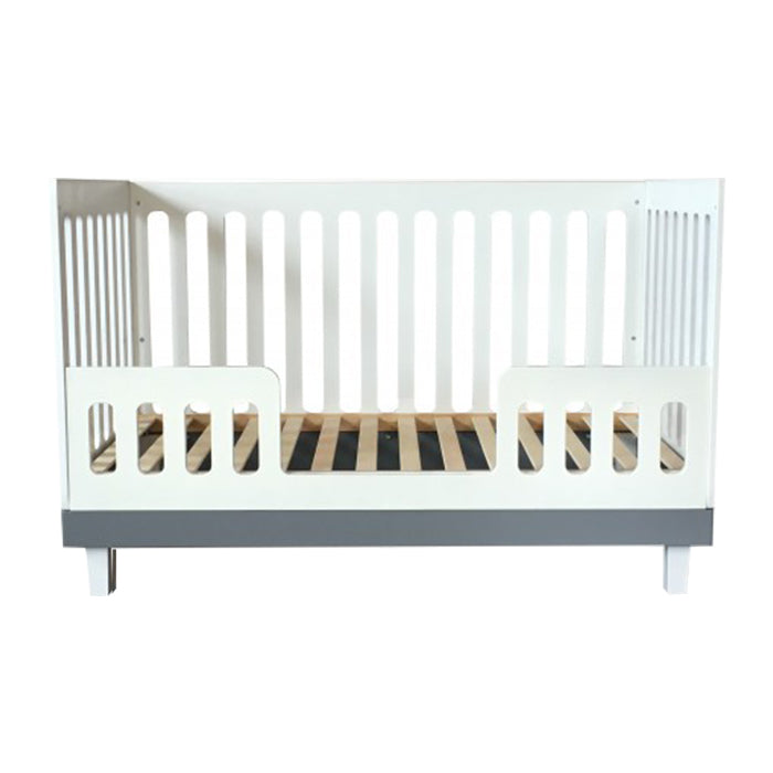 Cuddlebug Madison 3-in-1 Convertible Crib - White/Gray