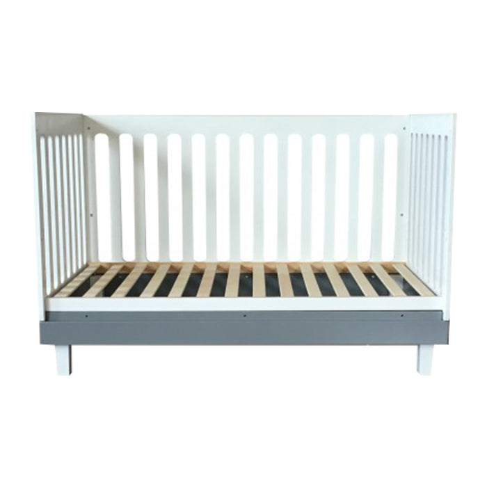 Cuddlebug Madison 3-in-1 Convertible Crib - White/Gray
