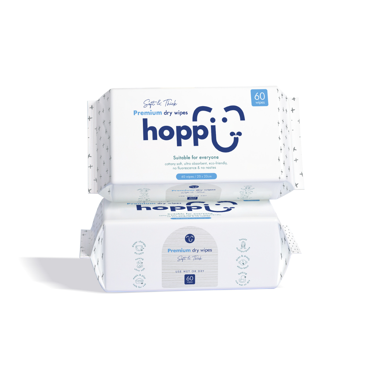 Hoppi Dry Wipes 60s Single Pack