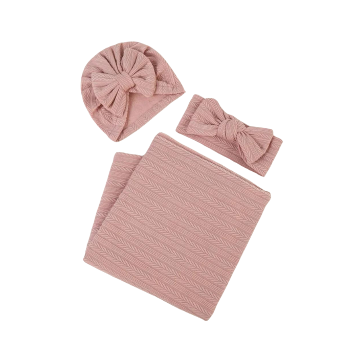 Blooming Wisdom Penelope Swaddle Set - Dusty Pink