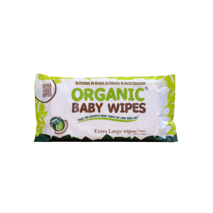 Organic Baby Wipes Single Pack of 30's Extra Large