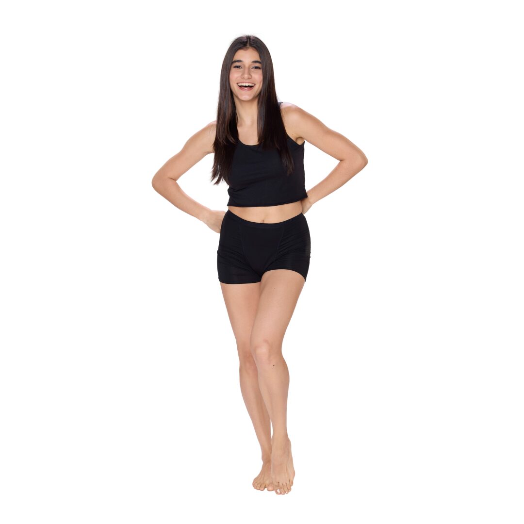 Ecoflo Sustainable Leak Proof Underwear Flow Super MaxSecure Boyshorts - Black