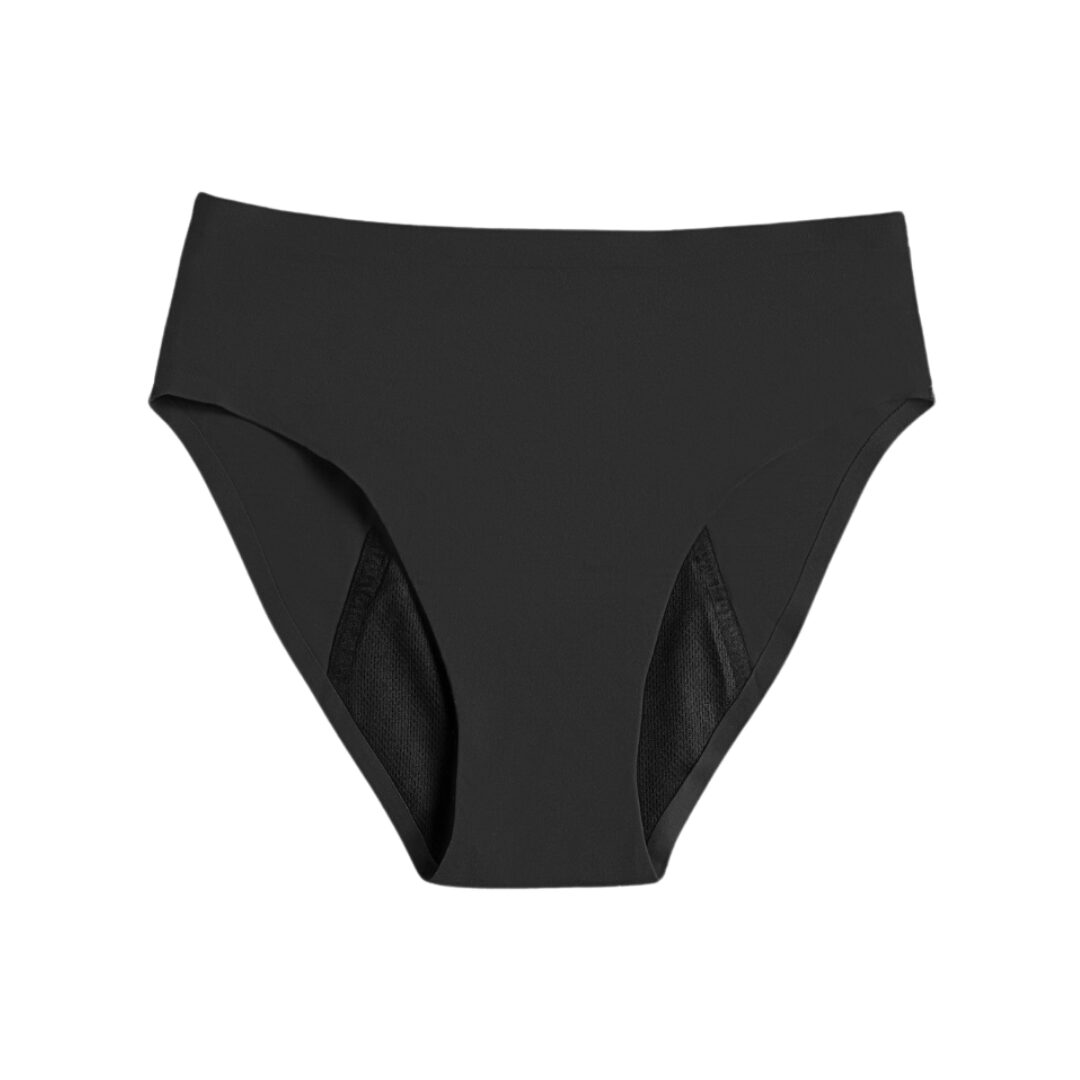 Ecoflo Sustainable Leak Proof Underwear Heavy Flow High Waist Snug Bikini - Black