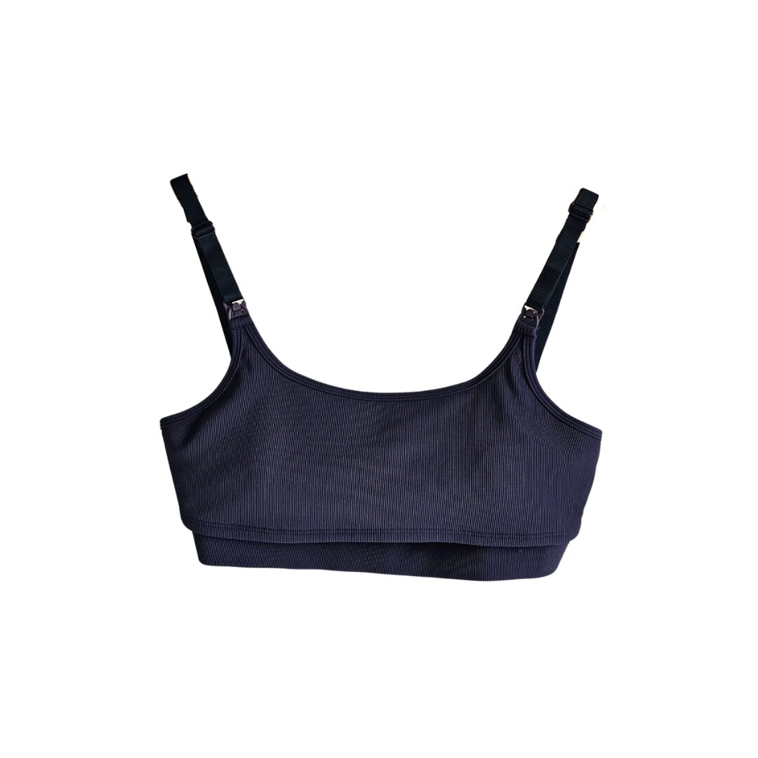 Elation Scoop Neck Nursing and Hands-free Pumping Bra in - Navy