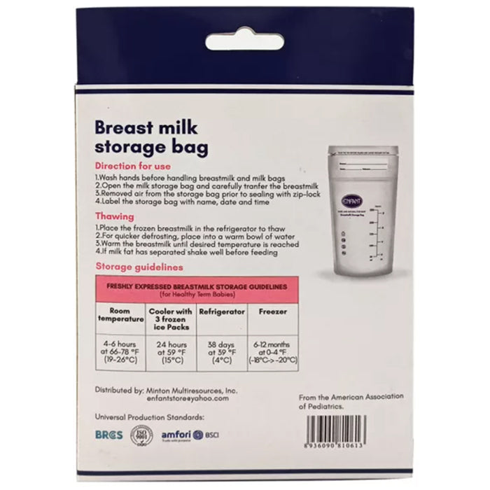 Enfant Milk Storage Bags 8oz 30 Bags