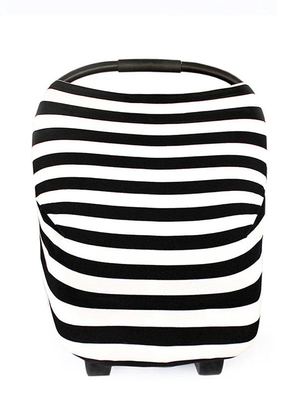 Mooimom Multi-Use Nursing Scarf - Black White Thick Stripe