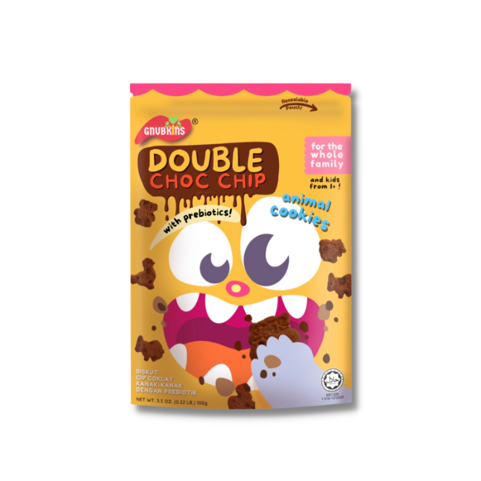 Gnubkins Double Choco Chip Animal Cookies with Prebiotics