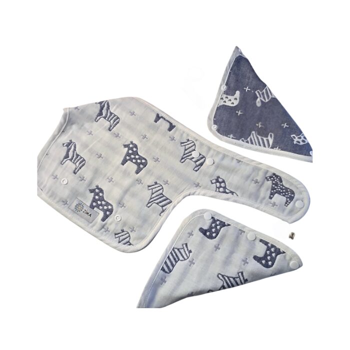 Zima Drool Pads - Gray Zebra