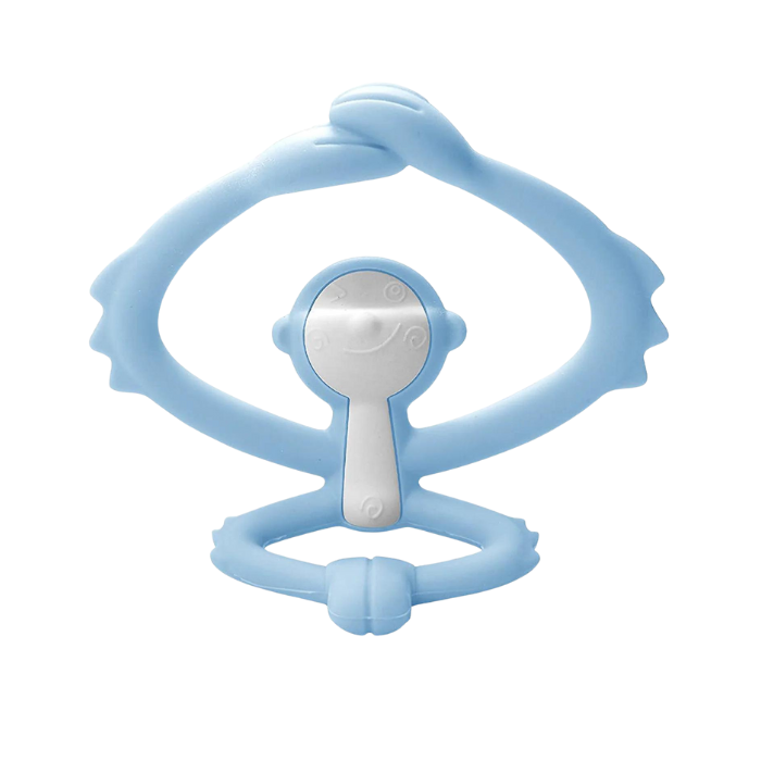 Mombella Hugging Monkey Teether - Light Blue