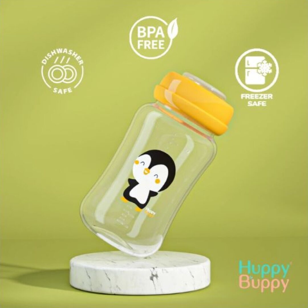 Huppy Buppy Wide Neck Breastmilk Storage Bottle 8oz (4pcs)