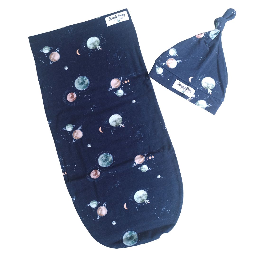 Snuggle Hunny Swaddle and Beanie Set - Milky Way