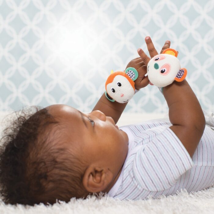 Infantino Wrist Rattles - Monkey/Panda