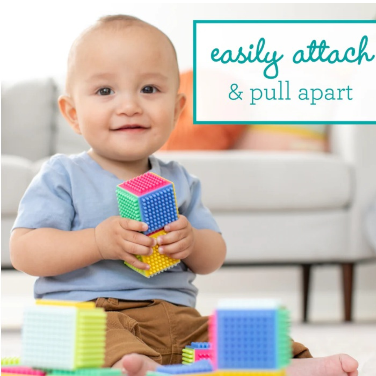 Infantino Press & Stay Sensory Blocks - Boho